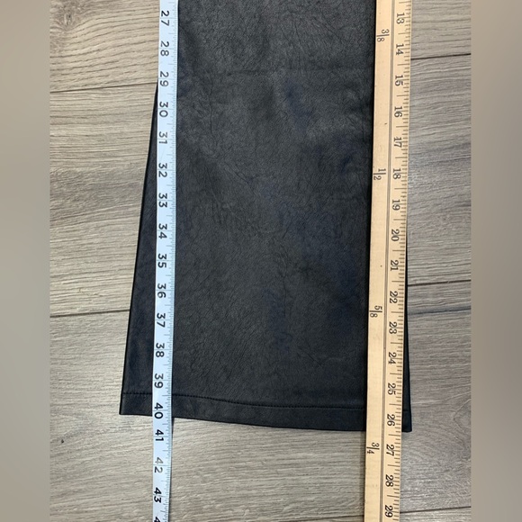 Free People Sasha Croped Kick Flare Faux Leather Pants Black Sz‎ 10 - Picture 7 of 12